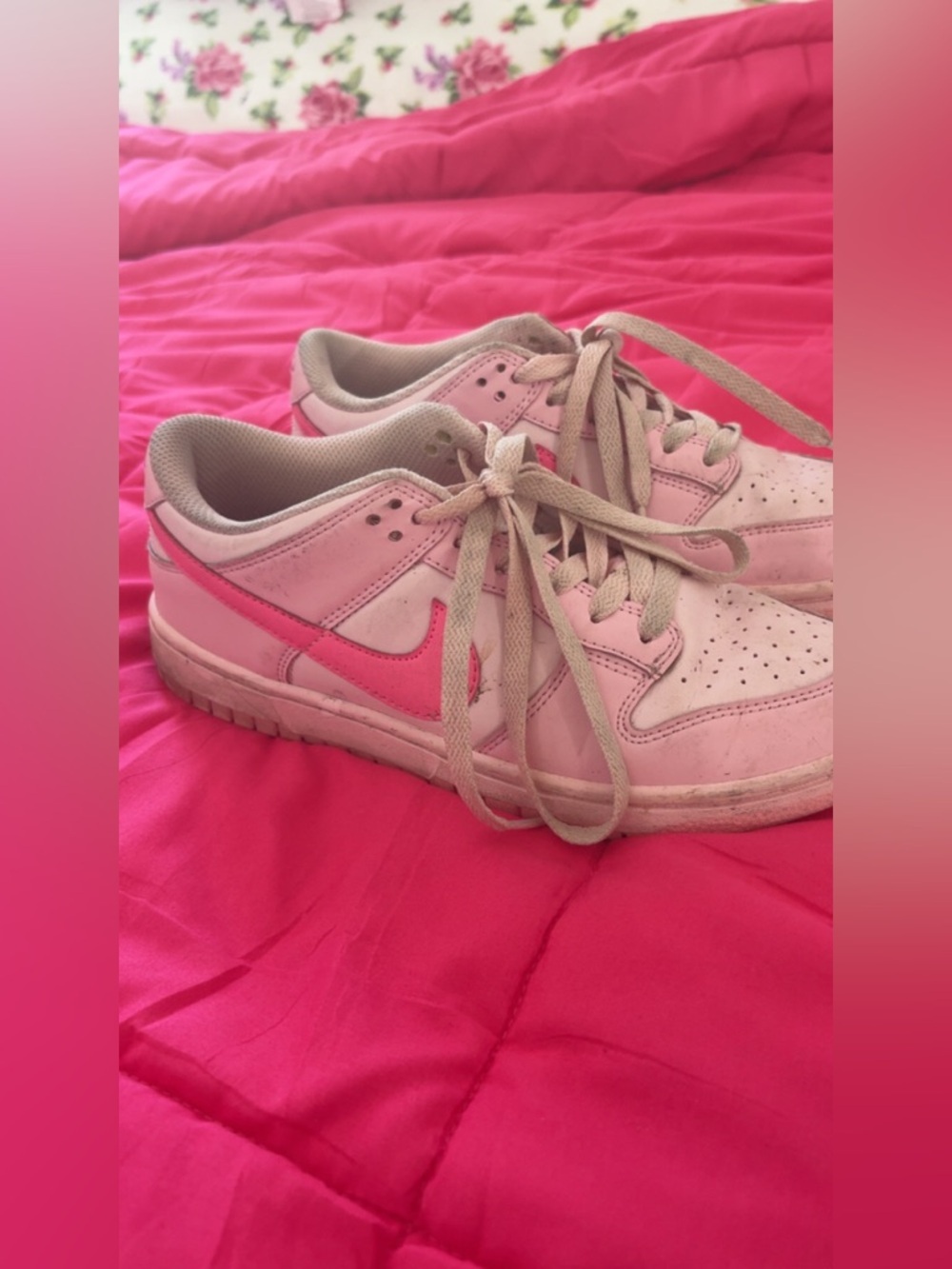 Nike Women’s Light Pink and Hot Pink Low-Top Sneakers